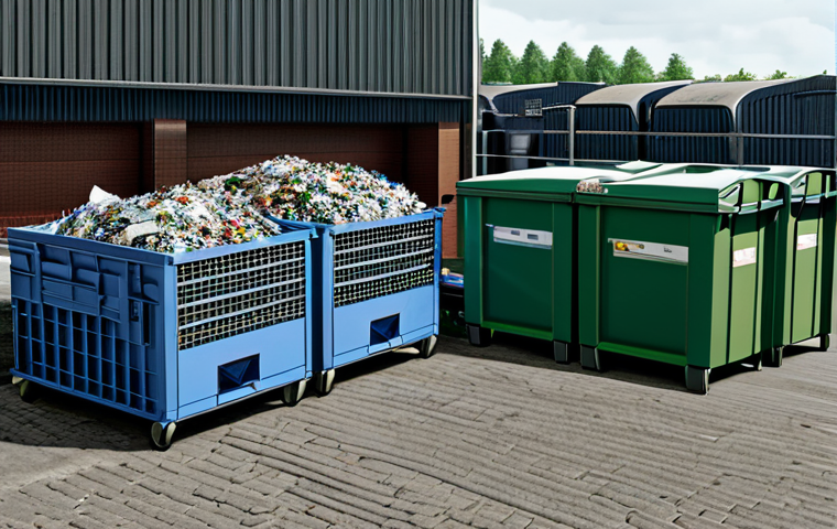 Here are two high-quality image prompts for Stable Diffusion XL, designed to generate professional and safe images related to waste management and recycling centers in a Dutch context: